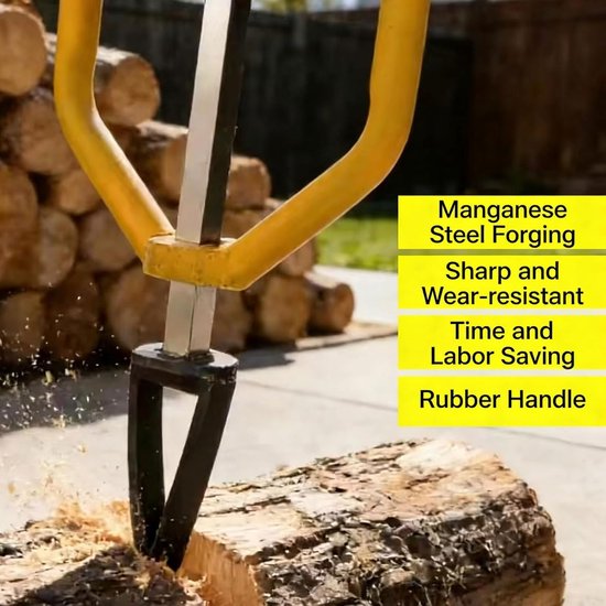 Handmatige Houtkloofmachine - Hout Klover - Brandhout Maken - Traagheidsmechanisme - 96 cm of 99 cm - Zwart — afbeelding 3