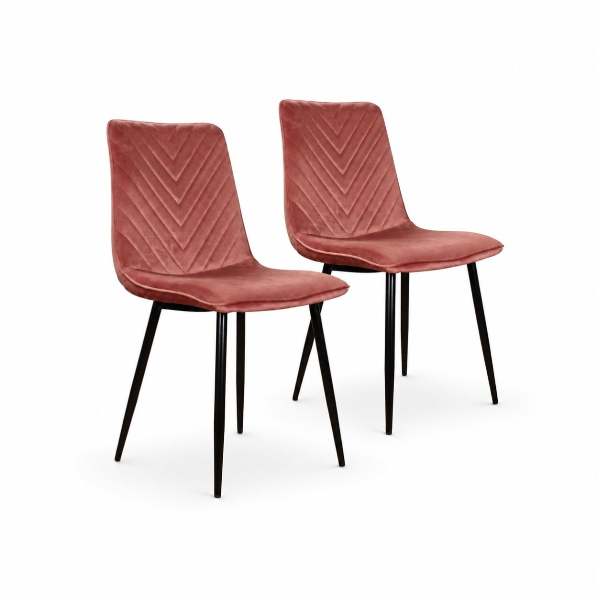 DS4U® - Gaby eetkamerstoel - Set van 2 - Roze - Velvet