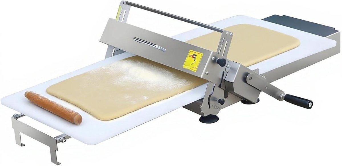 Vouwdeegroller - Deegmachine Handmatig - Bakken Thuis - Instelbare Dikte - 2-25 mm - Zilver
