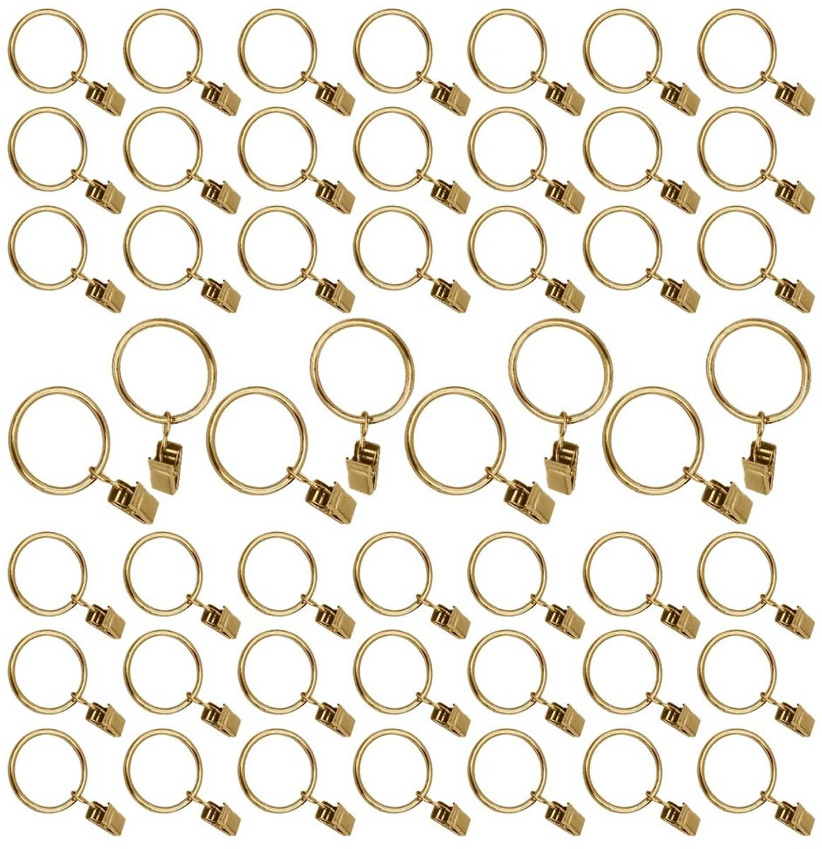 Dailygoods- Gordijnringen Roestvrij Staal - 50 Stuks - 38 mm Diameter - Haken/Clips - Hoge Kwaliteit - Duurzaam en Oxidatiebestendig - Gordijnhaken
