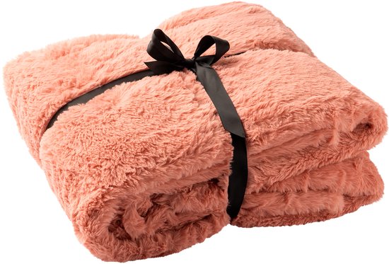 Dutch Decor - LIZE - plaid 140x180 cm - 100% gerecycled polyester - Rose Tan - roze