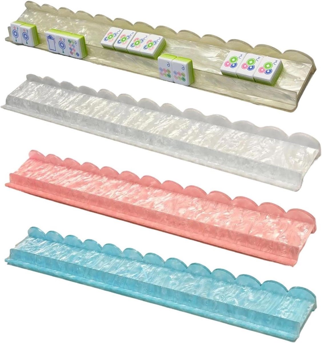Mahjong Houder Set - Tegel Rekken - Spel Organisatie - Met Duwers - 442 cm Lengte - Acryl