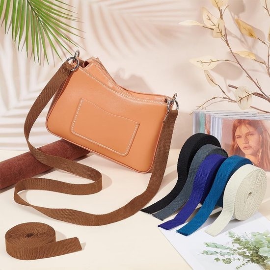JHUBERS- Katoenen Riem 25 mm Breed - Luxe Tassenriem - Dikke Riem - Hoge Dichtheid - Knutselaccessoires - Geschikt voor Stoffen Draagtassen - Tasriem van Jhubers — afbeelding 4