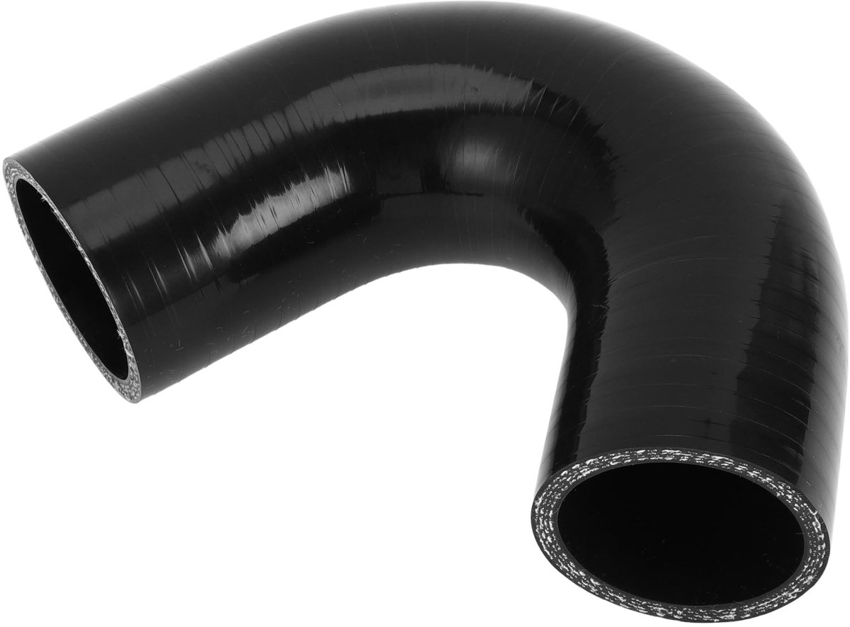 JHUBERS- Koelvloeistofslang 135 Graden - Zwarte Siliconen Slang - Binnendiameter 45 mm - Lengte 90 mm - Meerlaags Geweven - Temperatuurbestendig tot 300 °C - Siliconenslang