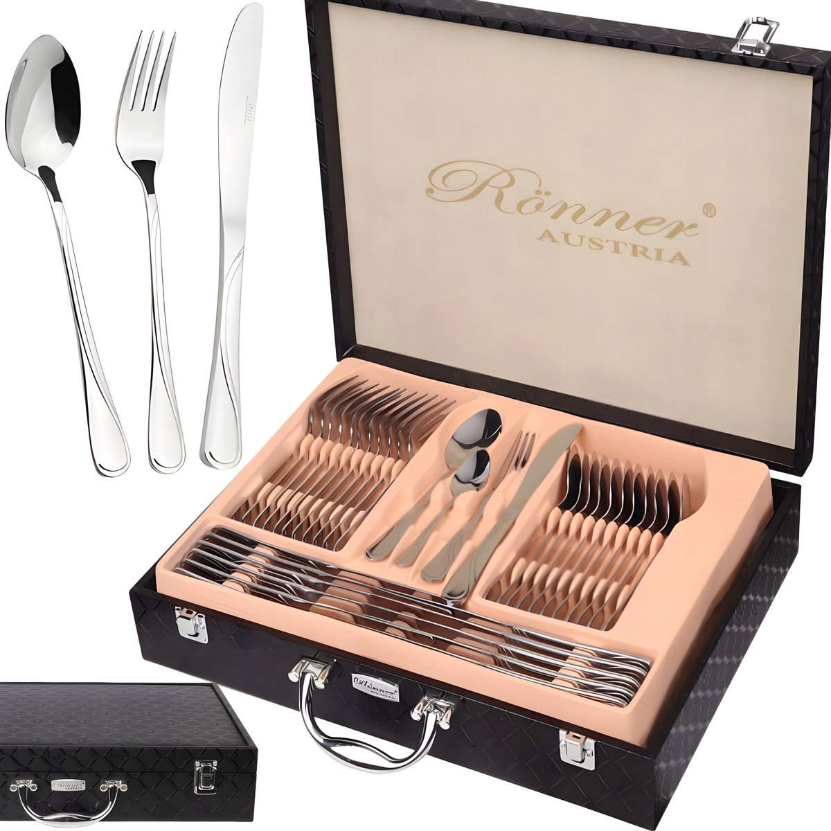 Rossner 72-delig Bestekset voor 12 personen in Luxe Koffer
