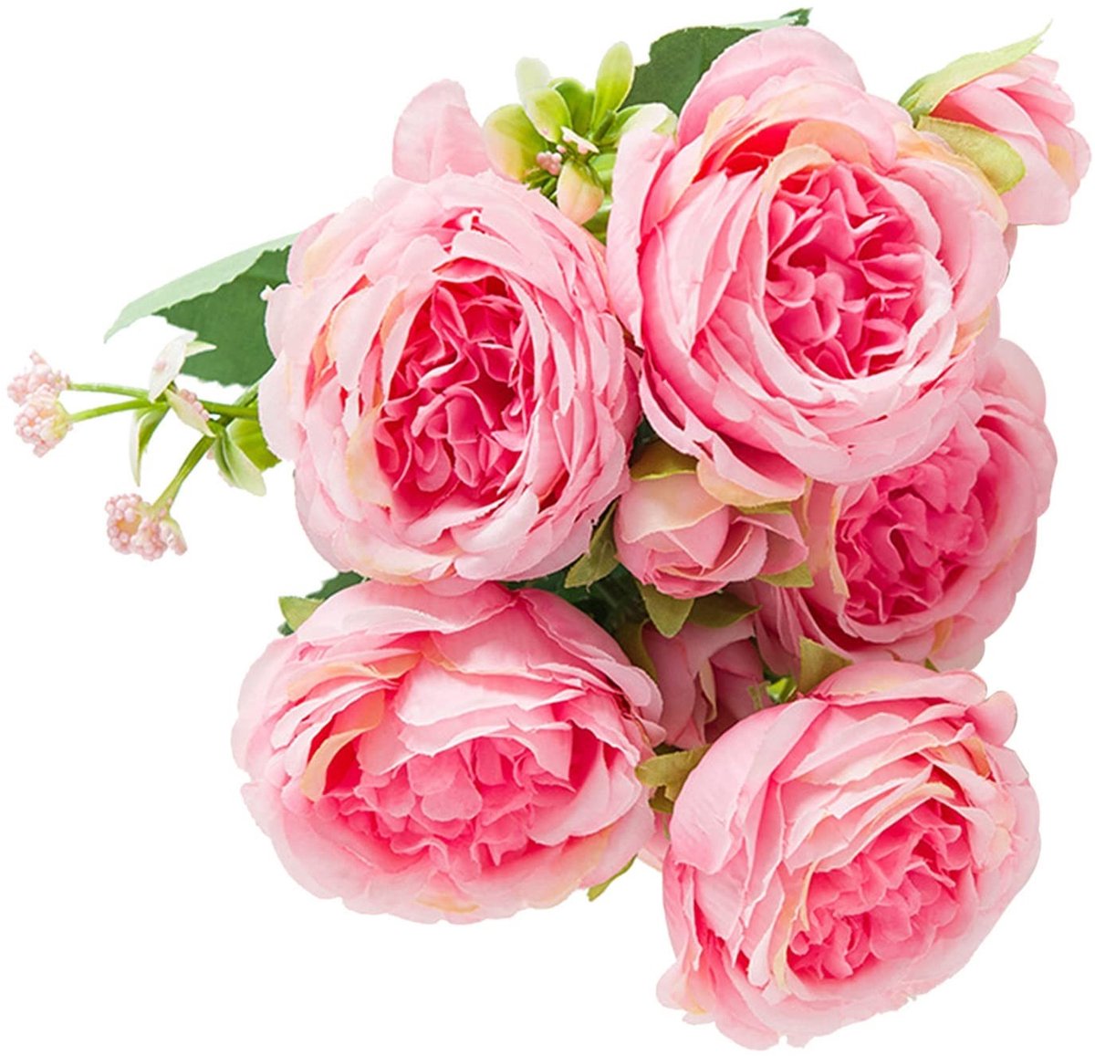 JHUBERS- Kunstpioenen - 2 Bossen - Zijde Bloemen - Vaasdecoratie - Bloemdecoratie - Levend
