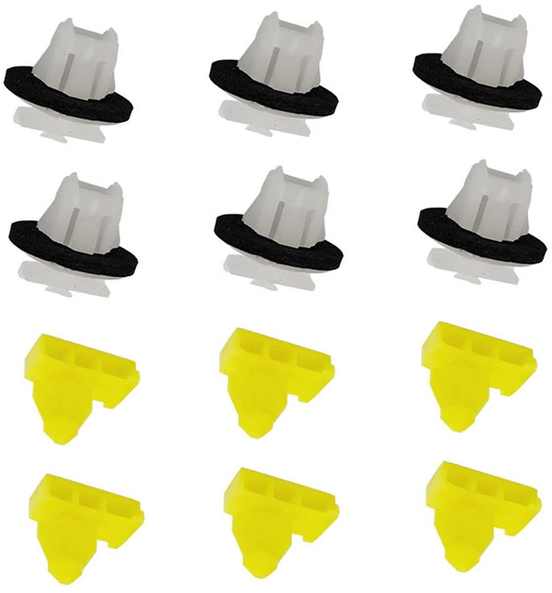 JHUBERS- Trim Clips 40 Stuks - Bevestigingsclips Auto - Vervangingsclips - Duurzaam - Compatibel met Nissan Juke 2010-2017 - 20 Witte/20 Gele Clips