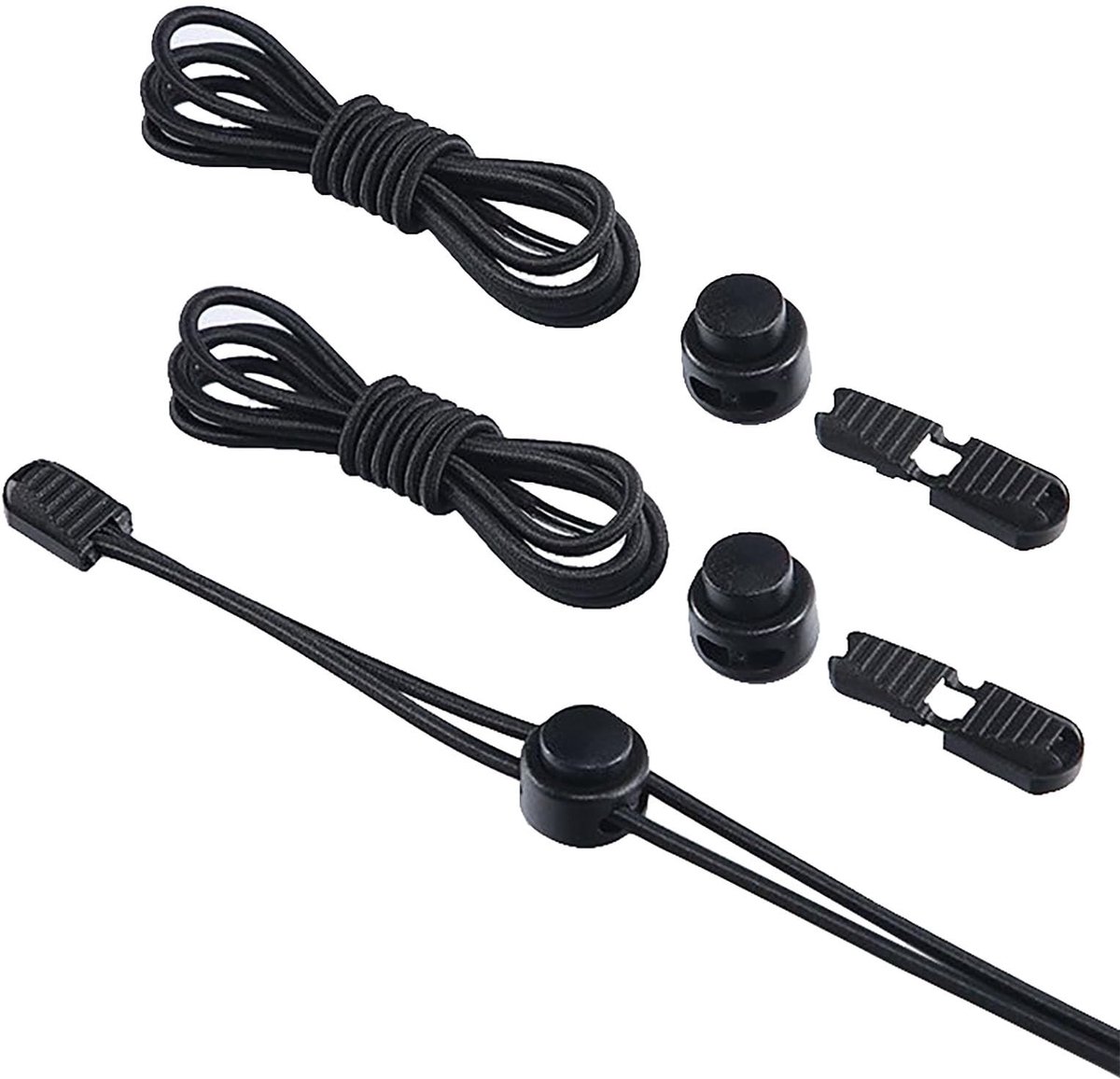 JHUBERS- Schoenveters 2-delige set - Elastische Veters - Luie Veters - Rubberband Koord - Sneakers - 120 cm