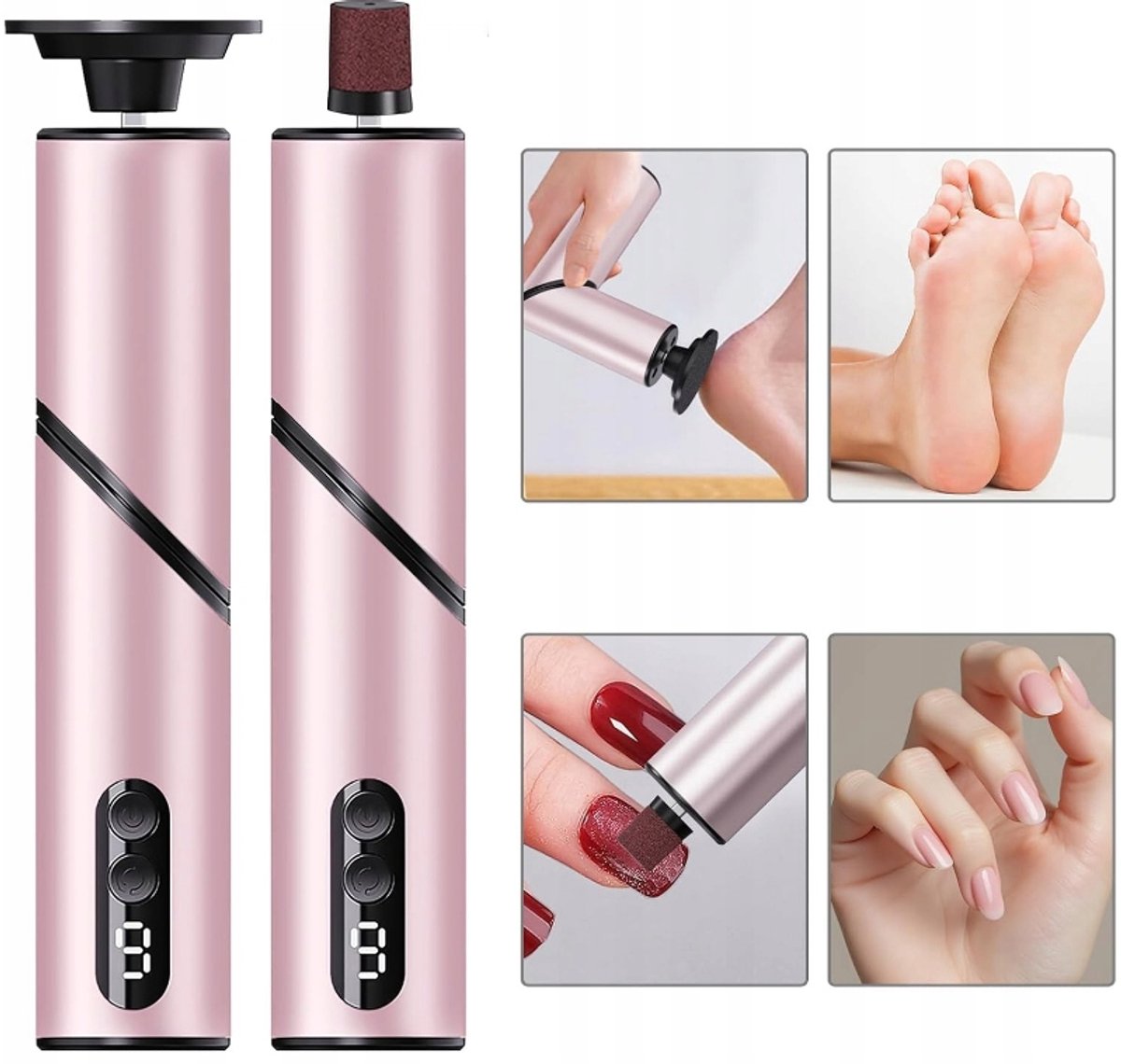 Elektrisch Voetverzorgingsapparaat Roze - 9 Snelheden, Oplaadbaar