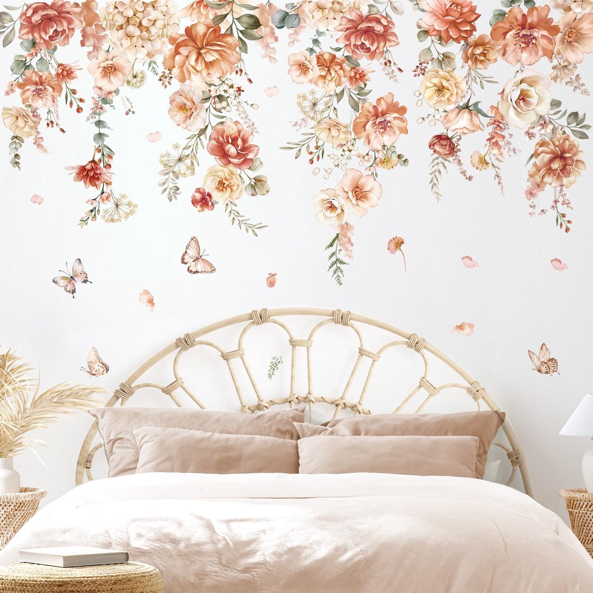 BRENZOOS - Boho Flower Wanddecoratie - Muurstickers - Multicolour - Plakstickers - Decoratieve Wandkunst - Geschikt voor Slaapkamer en Woonkamer