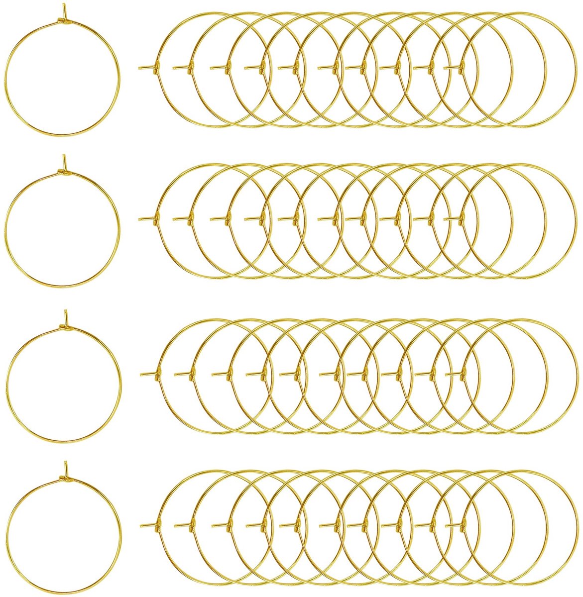 BRENZOOS- Wijnglazen 100 Stuks - Wijnglazenhouder - Oorbellen Hangers - Goudkleurig - Legering - 25 mm - Oorbelhangers