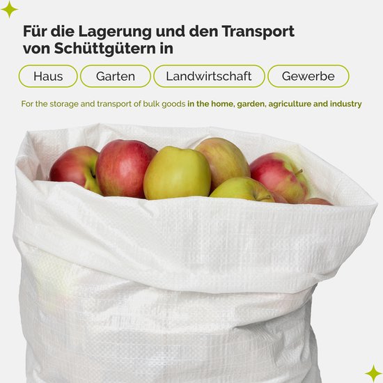 Garronda - Polypropyleen Zak - 80 x 50 cm - 5 Stuks - Tuinafvalzak - Geweven Zakken van PP - Voor zand en opslag - Scheurvast - Belastbaar tot 50 kg - Veelzijdig inzetbaar - Zandzakken - Tuinzak - Hoogwaterbescherming - GD-ROM-Bag80 van Garronda — afbeelding 2