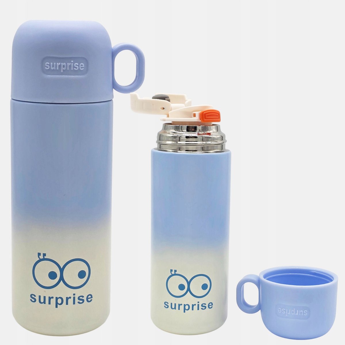 Blauwe RVS Thermosbeker 450ml - Ideaal voor Onderweg