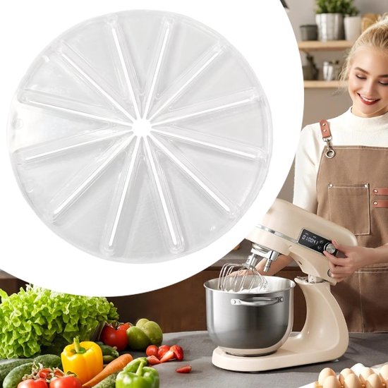 Mixer Spatscherm - Keuken Accessoire - Schoon Maken - Zeslijnig Ontwerp - 14 cm Breed - Transparant — afbeelding 2