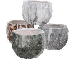 Bloempotten Set - Plantenschalen Vaasjes - Planten Decoratie - Keramiek Met Gaten - 4 Stuks 8cm - Kleurverloop