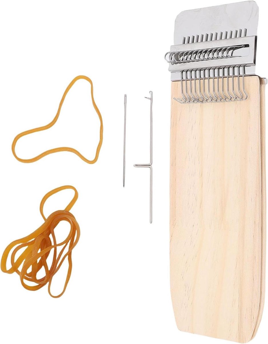 Houten Breiset - Mini weefraam - Textiel repareren - Stevige dennenconstructie - 23 x 13 x 4 cm - Niet gespecificeerd