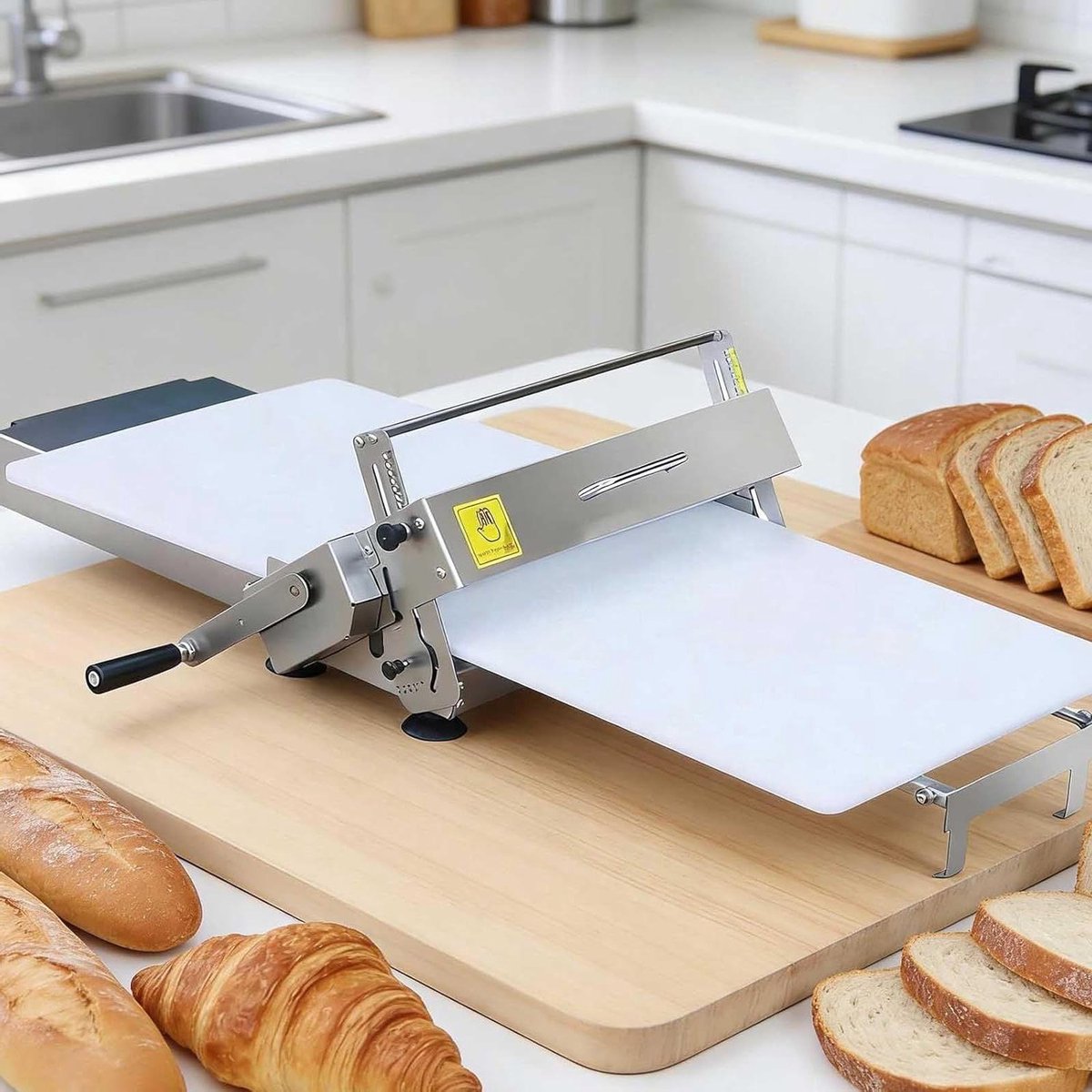Deegrolmachine - Deegpers - Gebak Maken - Instelbare Dikte - 2-25 mm - Zilver