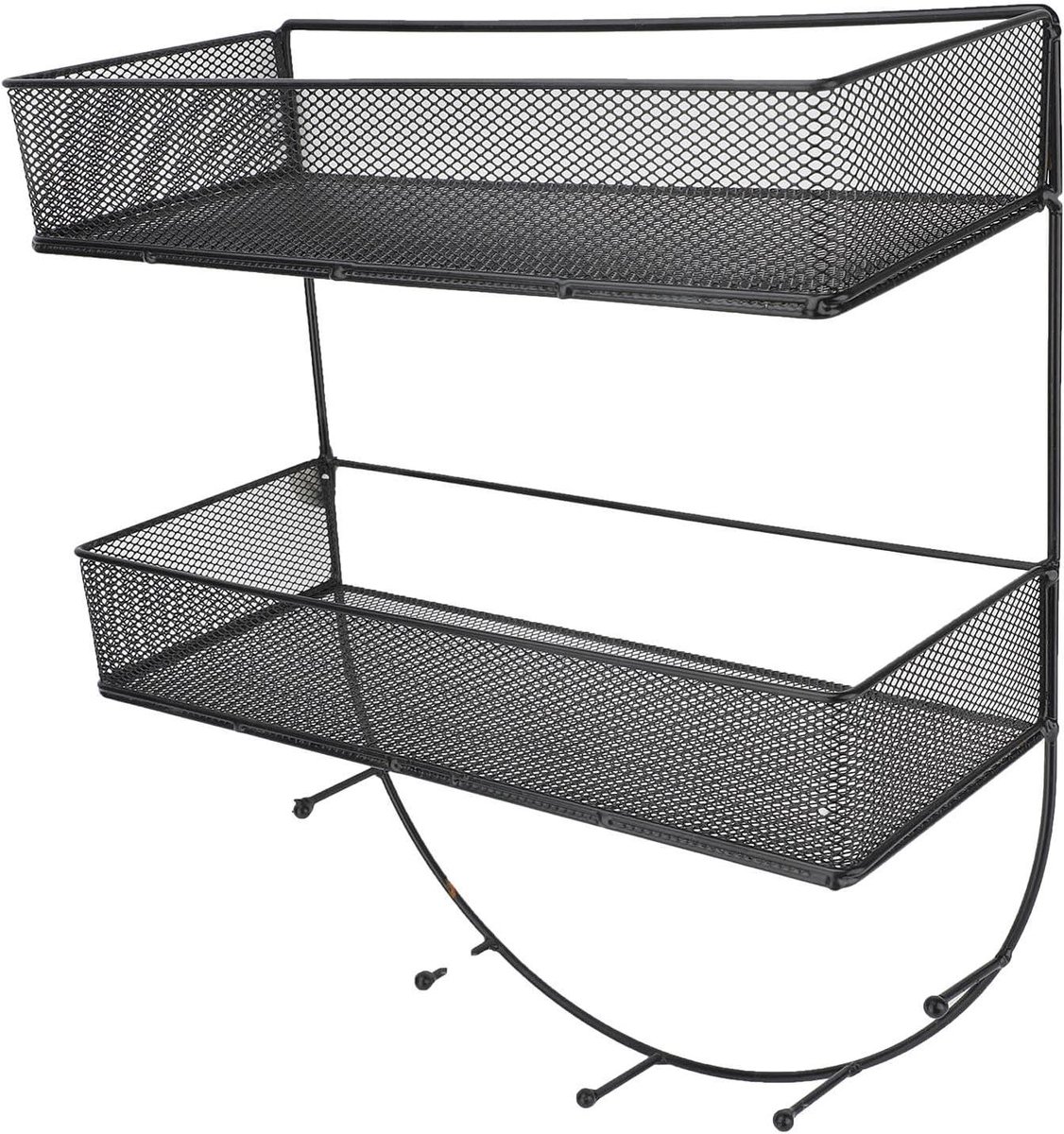 Koelkast Opbergrek - Keuken Organizer - Keuken Opbergen - Dubbele Laag - 48 x 33 x 17 cm - Zwart