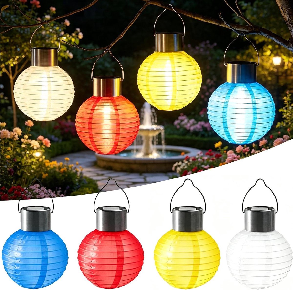 Hanglampen op Zonne-energie - Decoratieve Lantaarns - Tuin Verlichten - Automatische Aan/U