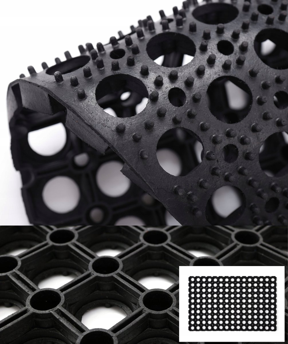 Opengewerkte rubberen deurmat 45x75 cm - EYE MAT