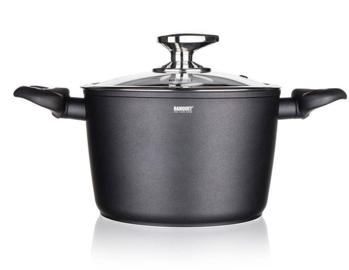 Banket matgrijze kookpan 20 cm, 3,3 liter met deksel - ideaal voor elke keuken