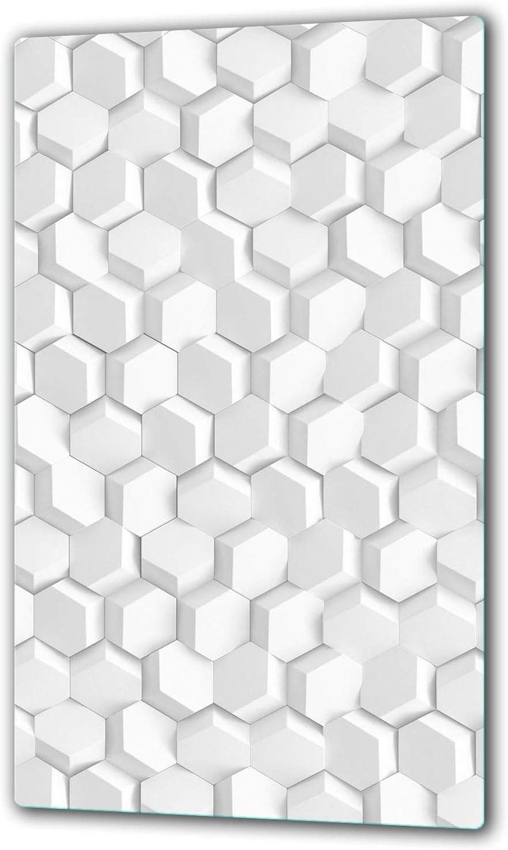 Kookplaat Afdekplaat Werkblad Beschermer Keuken Decoratie Gehard Glas 30x52 cm Wit