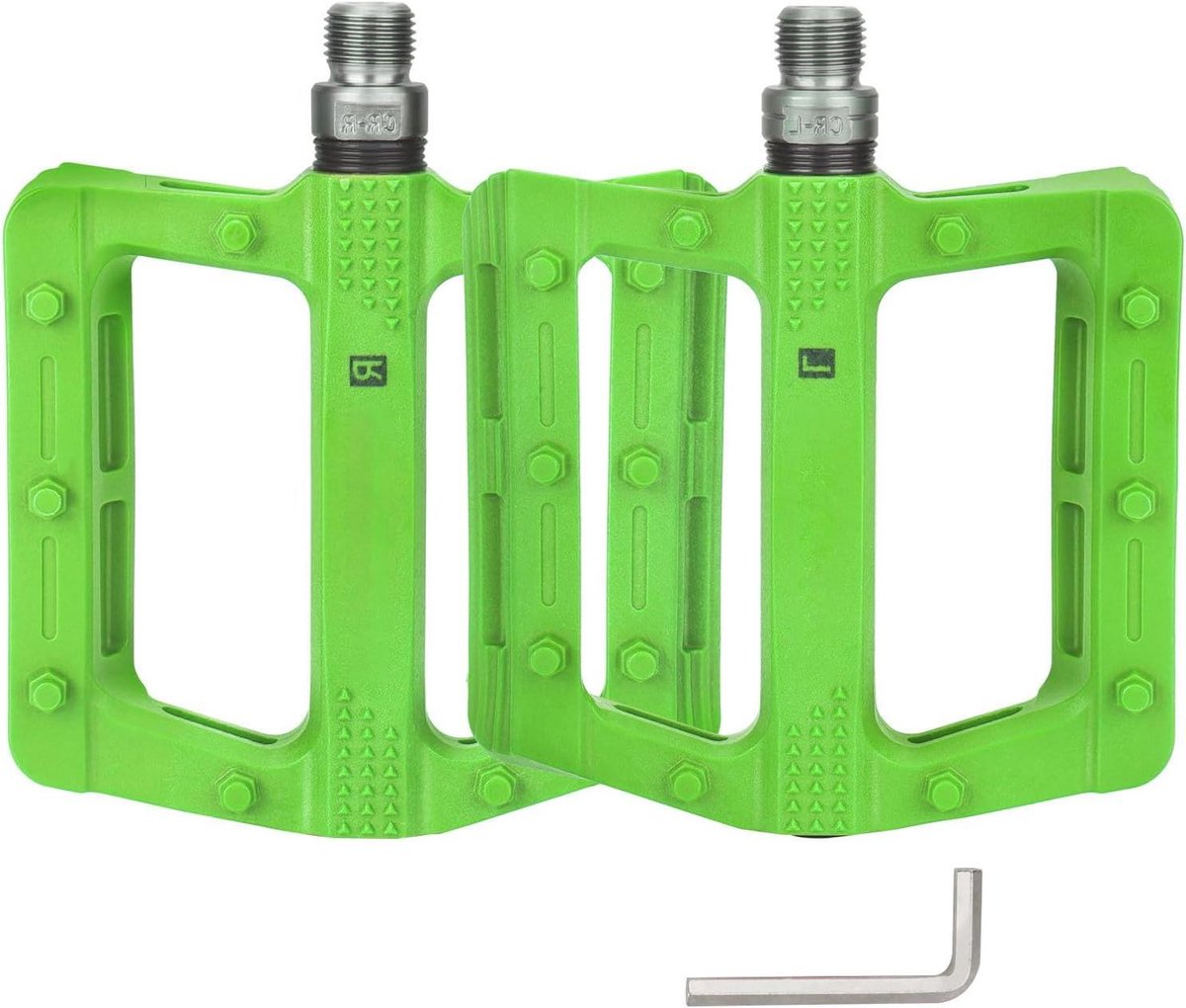 Fietspedalen Nylon - Platform Pedalen - Fietsen Comfort - Dubbelzijdige Grip - 111 Mm Platform - Groen