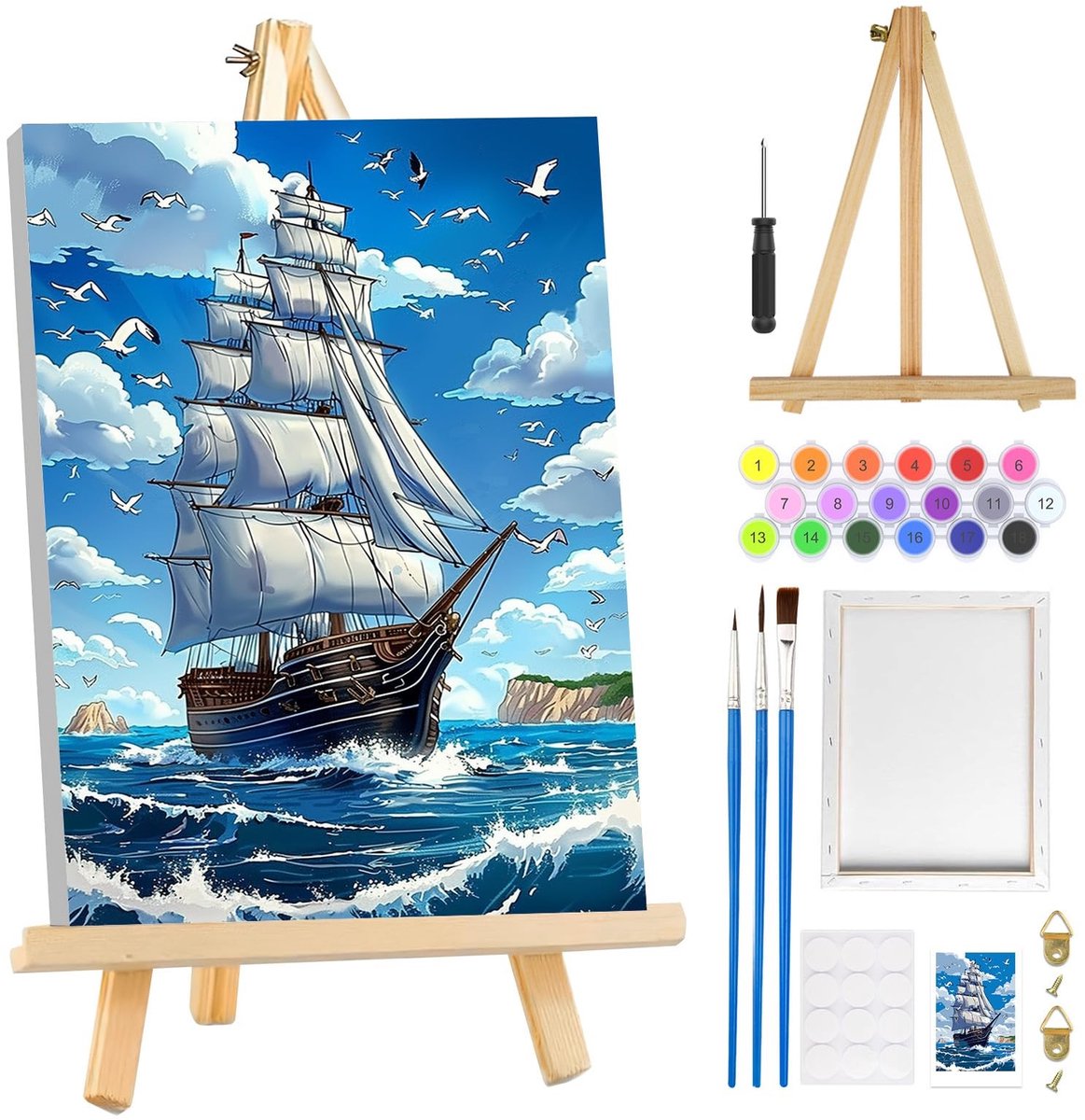 Dailygoods- Landschapsschilderij met Lijst - Schilderen op Nummer Volwassenen - Dieren Schilderen op Nummer - DIY Kunst Kits - Wanddecoratie - 20 x 30 cm