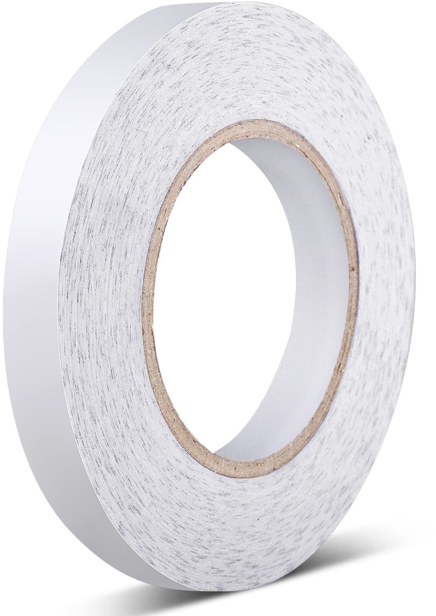 Dailygoods- Tweezijdige Tape Sterk Houdend - Katoenen Tape - Zelfklevende Tape - Geen Naaien/IJzeren - 1 Rol 3/5" x 50m - Wasbaar - Textieltape
