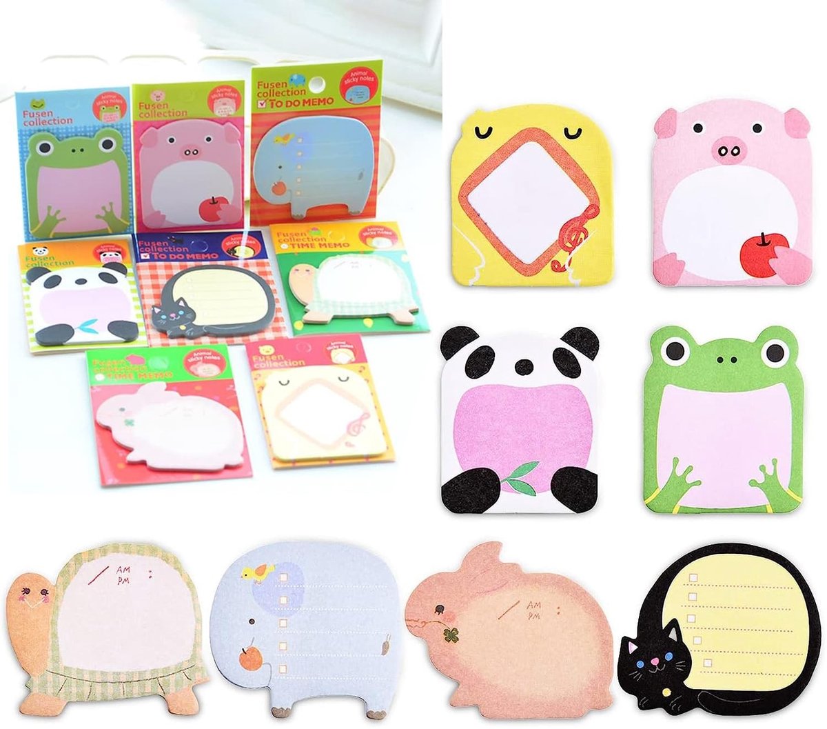 Dailygoods- Sticky Notes 24 Pakjes - Dierlijke Notities - Zelfklevende Notities - Kantoor Memo - School Notities - Geen Lijmresten - Notitieblok