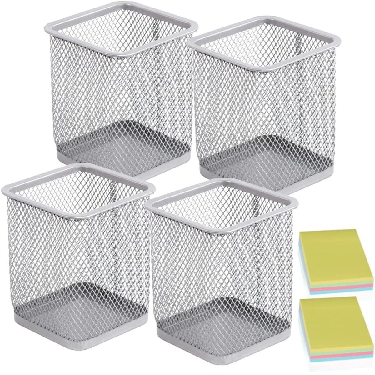 Dailygoods- Penhouder 4 Stuks - Metalen Mesh - Bureau Organizer - Multifunctionele Potloodhouder - Robuuste Constructie - Hoge Kwaliteit - Pennenpot