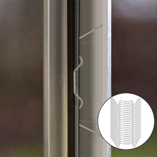 50-delige bevestigingsclipset voor kasglaspanelen voor kasglaskamer dubbele hal gaaspaneel weerbestendige kas reparatieset - Z-type clip 25 stuks + W-type clip (1,6 * 95 * 30 mm) 25 stuks van Merkloos	 — afbeelding 5