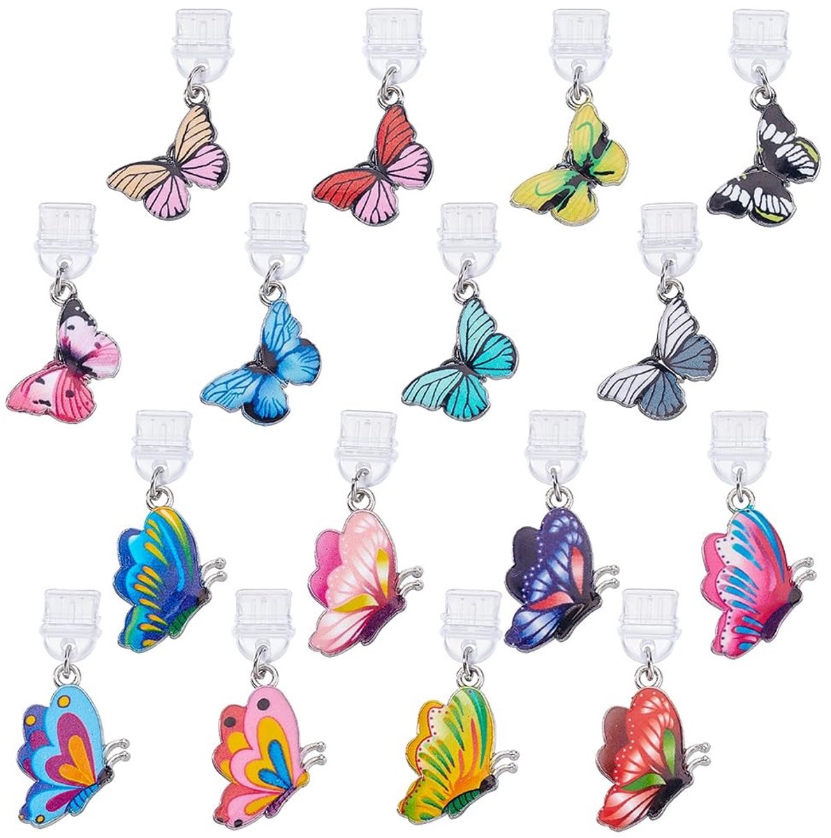 Dailygoods- Stofstekkers Elegant Vlinderontwerp - Telefoonaccessoires - Oplaadpoort Charm - Handgemaakte Geschenken - Bescherming tegen Stof - Unieke Stijl - Telefoonaccessoire