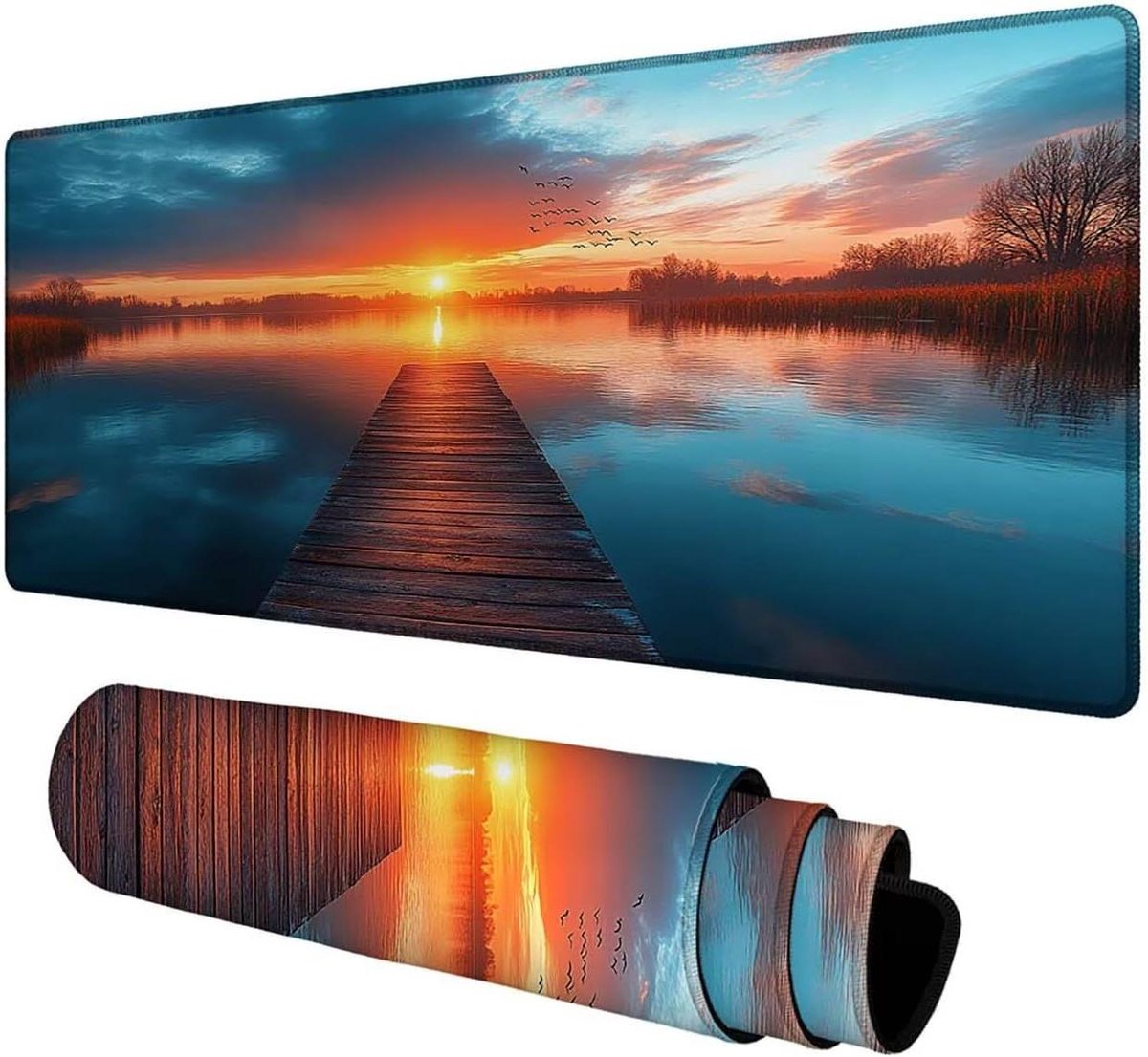 Grote Muismat - Bureau Onderlegger - Gaming en Werk - Waterproof Ontwerp - 100x50 cm - Houtbrug