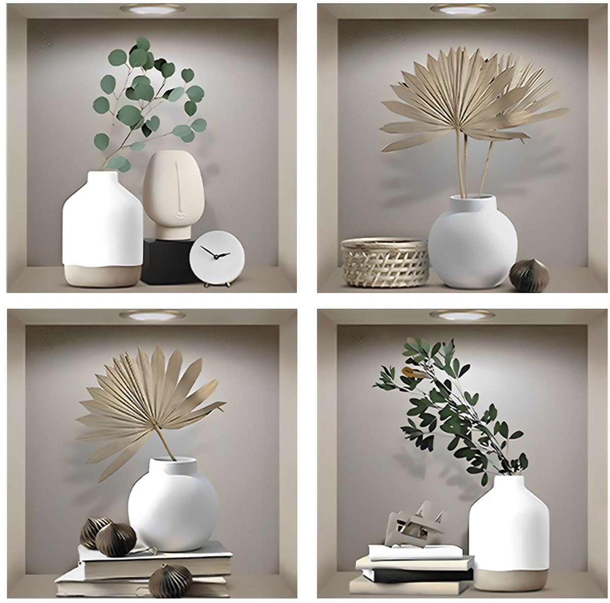 Dailygoods- Vaas Decoratie Waterdicht - Muursticker Planten - Creatief Ontwerp - PVC Materiaal - 30x30 Cm - Duurzaam en Gemakkelijk Schoon Te Maken