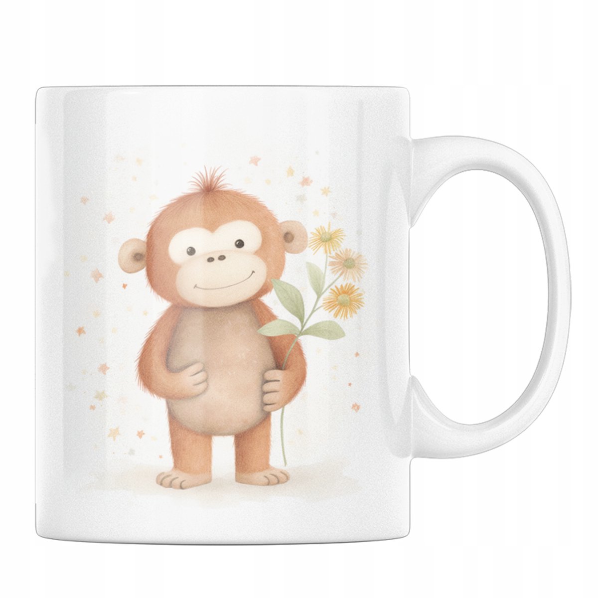 Grappige Mok met Aap en Bloem - Perfect Cadeau voor Kinderen