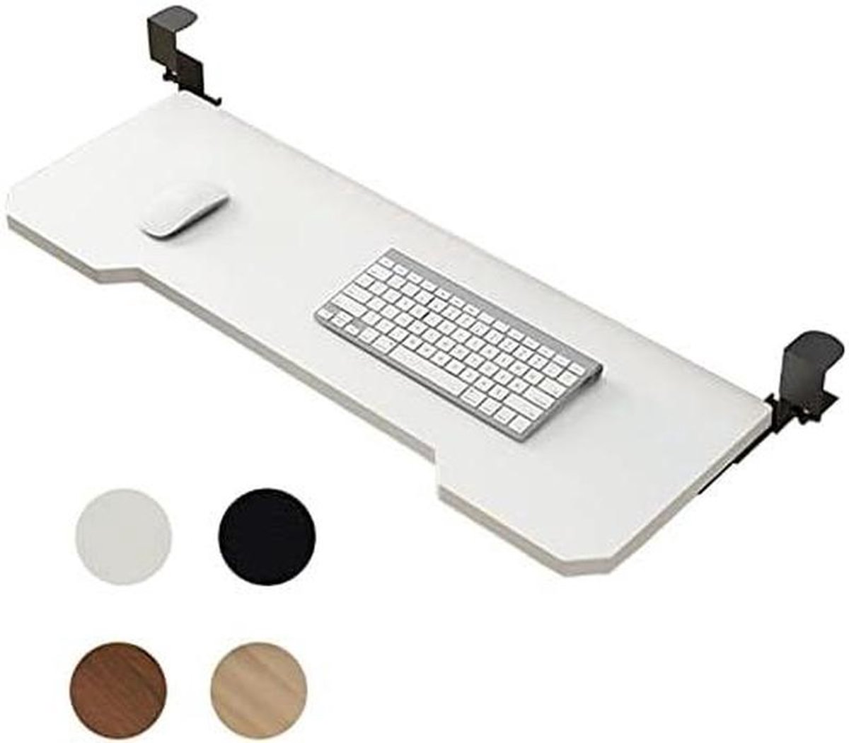 Toetsenbordlade Onder Bureau - Bureauverlenger Plank - Ruimte Besparen - Zonder Ponsen Installeren - 52 65 75cm Breed - Houtkleuren
