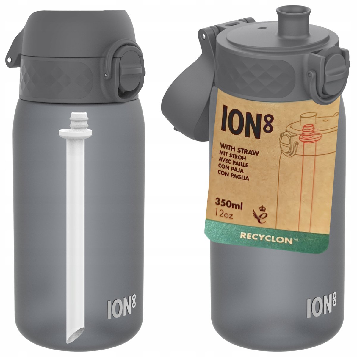 ION8 Herbruikbare Kinder Drinkfles met Rietje - BPA Vrij, 350ml