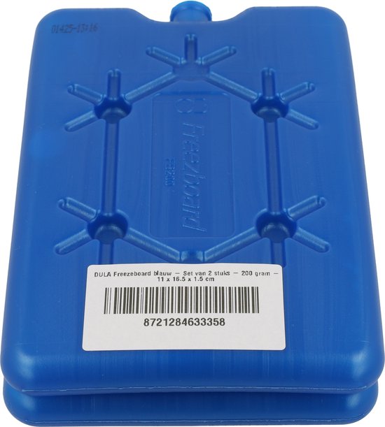 DULA platte koelelementen voor koelbox en koeltas - Freezeboard blauw plat - 2 stuks - 200 gram - 11 x 16.5 x 1.5 cm van DULA — afbeelding 5