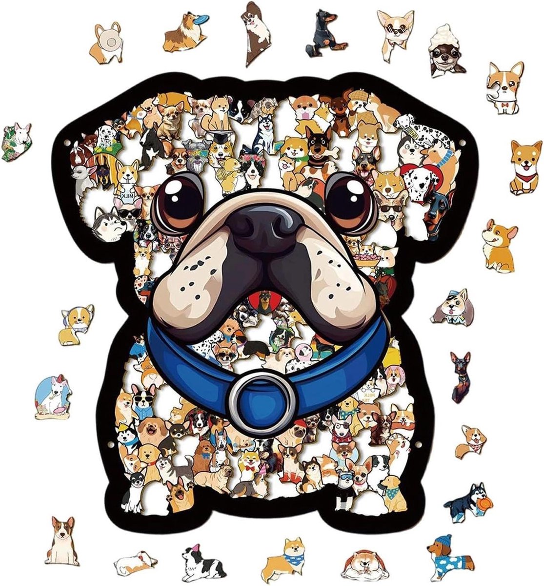 Houten Puzzel - Dieren Puzzel - Ontspanning Binnen - Robuuste Constructie - 160 Delen - Houtkleur