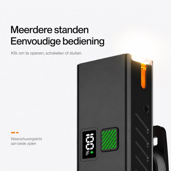 Sounix Fietsverlichting Set LED - Voorlicht en Achterlicht - 1200 Lumen Led Fietslamp - batterij LED-display - Valbestendig - Koplamp fiets - Fietslampjes - Zwart van Sounix — afbeelding 2