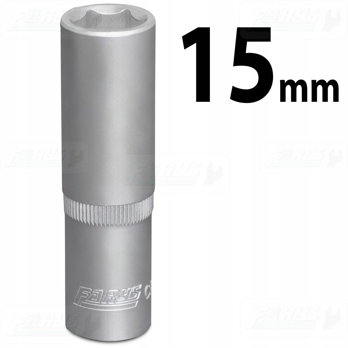 Dopsleutel 15mm 1/2" Zeskant Lang CrV Farys FR1242