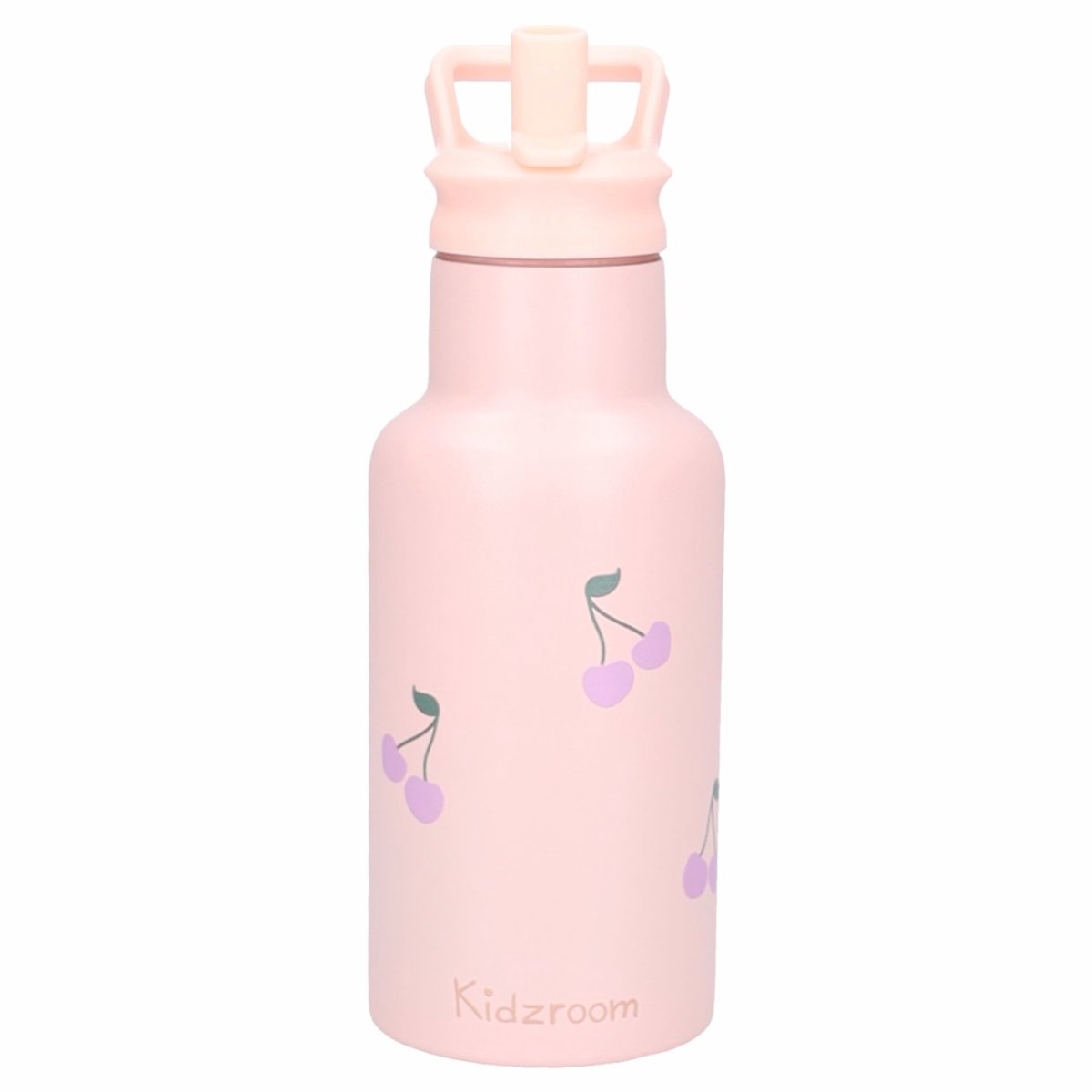 Kidzroom Nostalgia - Schoolbeker en Drinkfles - 350ml - Stainless Steel - Kersen - Roze