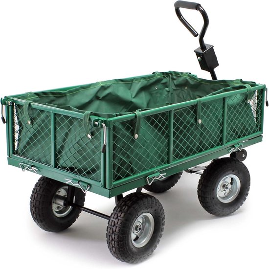 Bolderkar Tuinkar - Transportwagen - Tuinwerk - Afneembaar Binnenzeil - 300kg Laadvermogen - Groen van Bolderkar — afbeelding 3