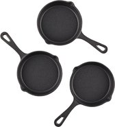 Kamado Essentials - 3 Stuks - Gietijzeren skillet set - Gietijzeren pannetjes - Small