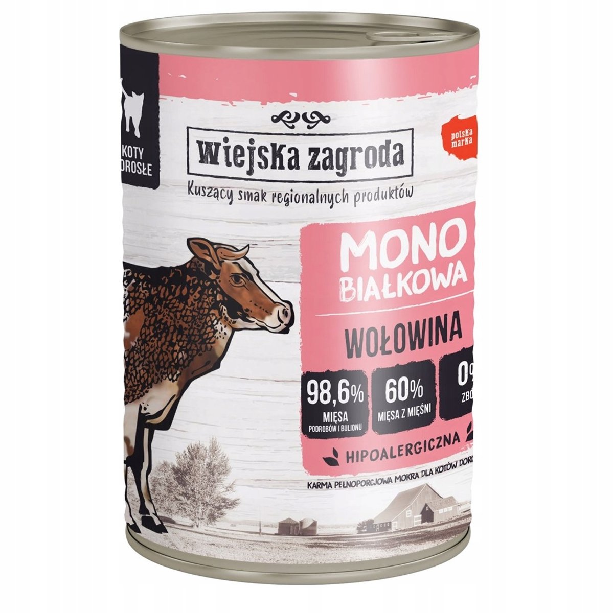 Wiejska Zagroda - Natvoer voor Katten - Monoproteïne - Mix van Smaken - 12x400g