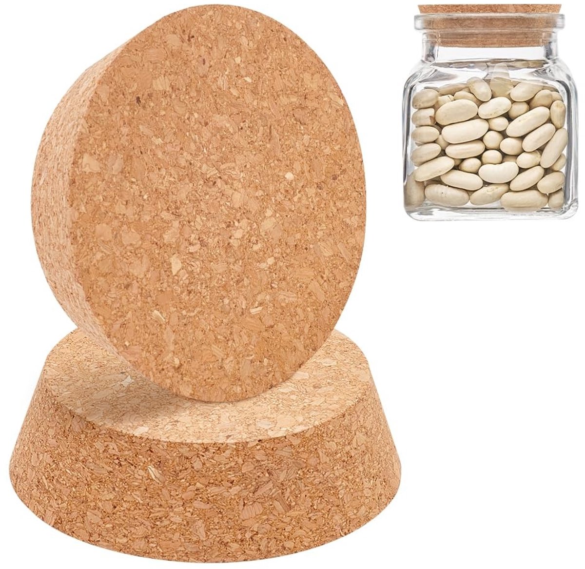 Dailygoods- Kurkflessenstoppen 2-pack - Conische Flessenstop - DIY-Knutselen - Wijnflessen - Karaffen - 90~110mm Afmetingen - Wijnstopper