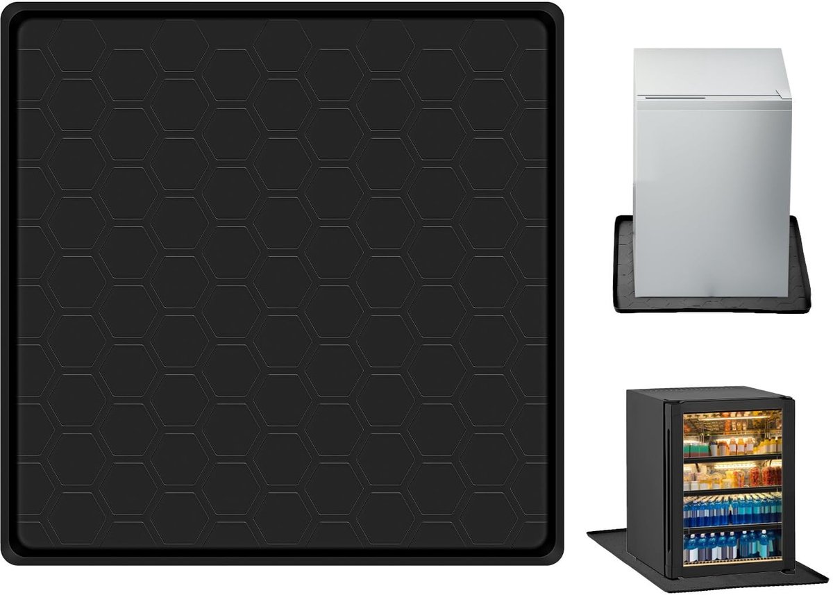 Dailygoods- Koelkastmat 60x60cm - Siliconen Vloerbeschermer - Wasbare Lekbak - Verhoogde Rand - Mini Koelkast - Geschikt voor Wasmachine/Wijnkast