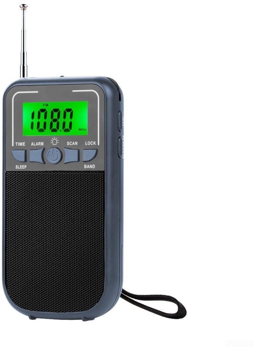 Dailygoods- Pocket Radio Draagbaar - Mini Radio - Zakradio DAB+ - Zakradio op Batterijen - Lichtgewicht - Compact Ontwerp 135 mm x 71 mm x 33 mm