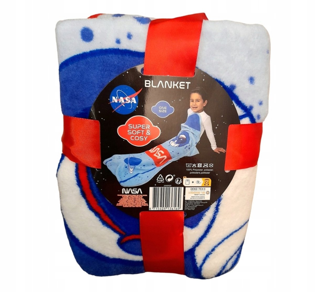 NASA Polar Slaapzak Deken voor Kinderen - Blauw Ruimte Thema